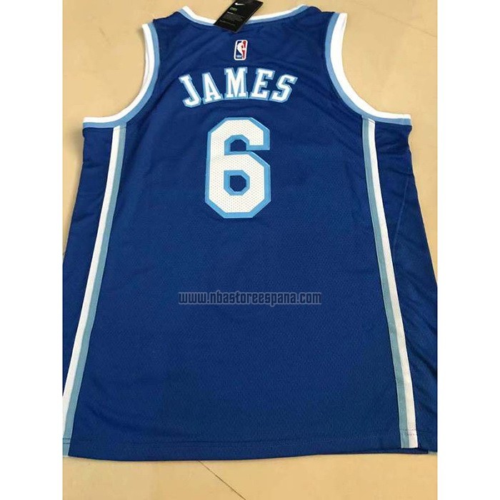 Camiseta Los Angeles Lakers LeBron James NO 6 Classic 2021-22 Azul